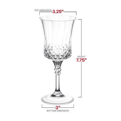 11 oz. Clear Crystal Cut Disposable Plastic Wine Goblets