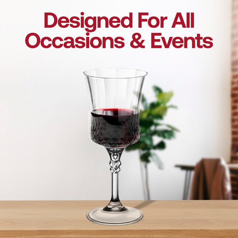 11 oz. Clear Crystal Cut Disposable Plastic Wine Goblets