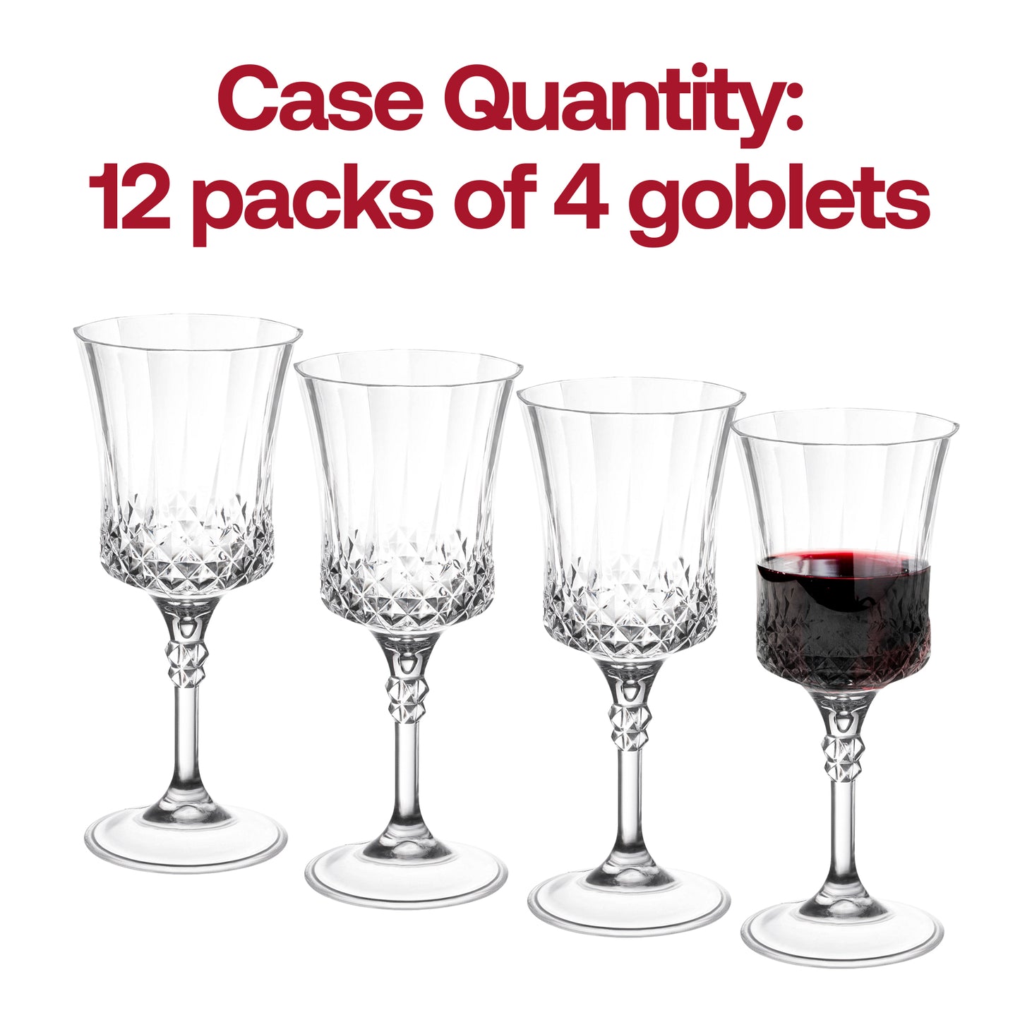 11 oz. Clear Crystal Cut Disposable Plastic Wine Goblets