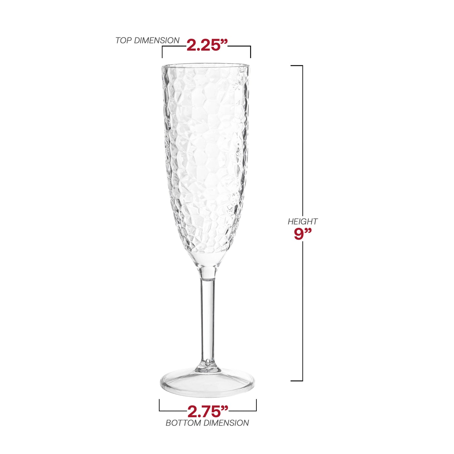 8 oz. Crystal Plastic Disposable Champagne Flutes