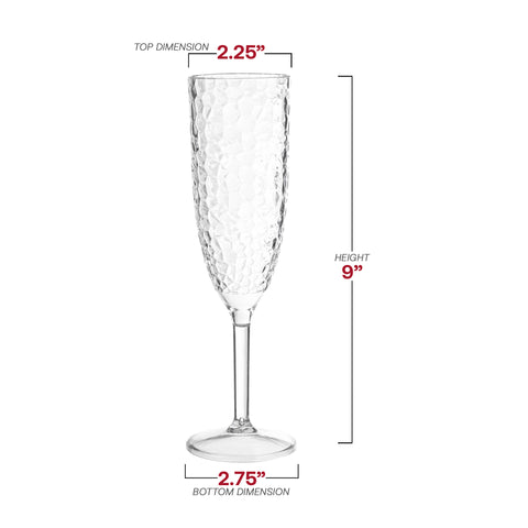 8 oz. Crystal Plastic Disposable Champagne Flutes