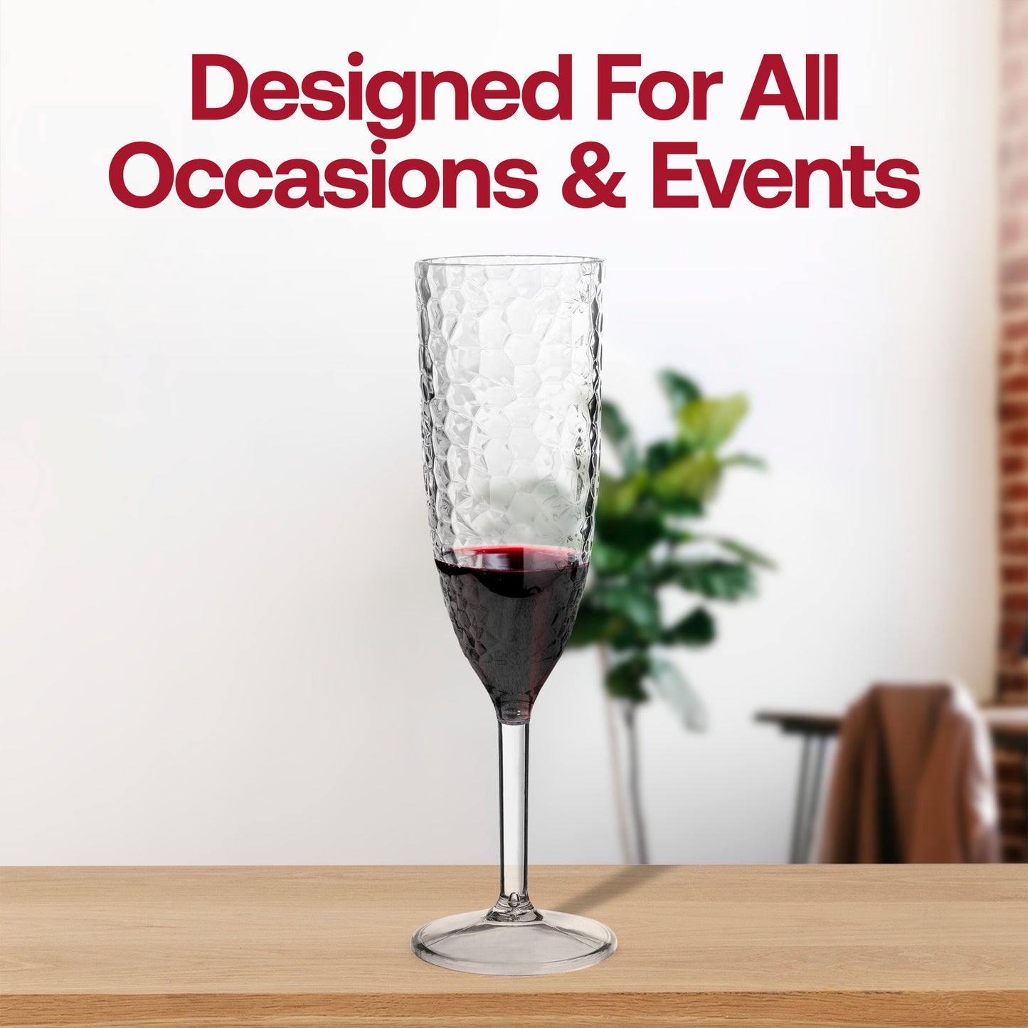 8 oz. Crystal Plastic Disposable Champagne Flutes
