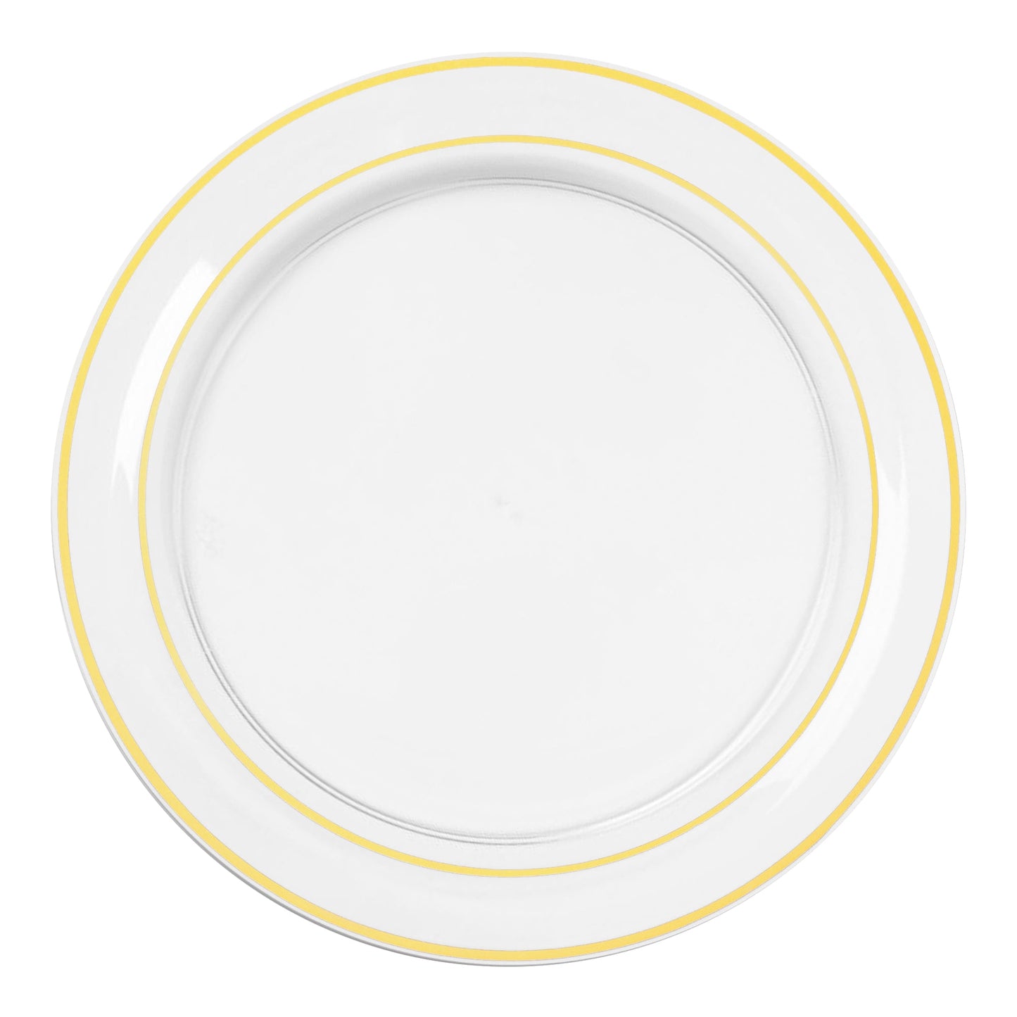 Clear with Gold Edge Rim Plastic Appetizer/Salad Plates (7.5")