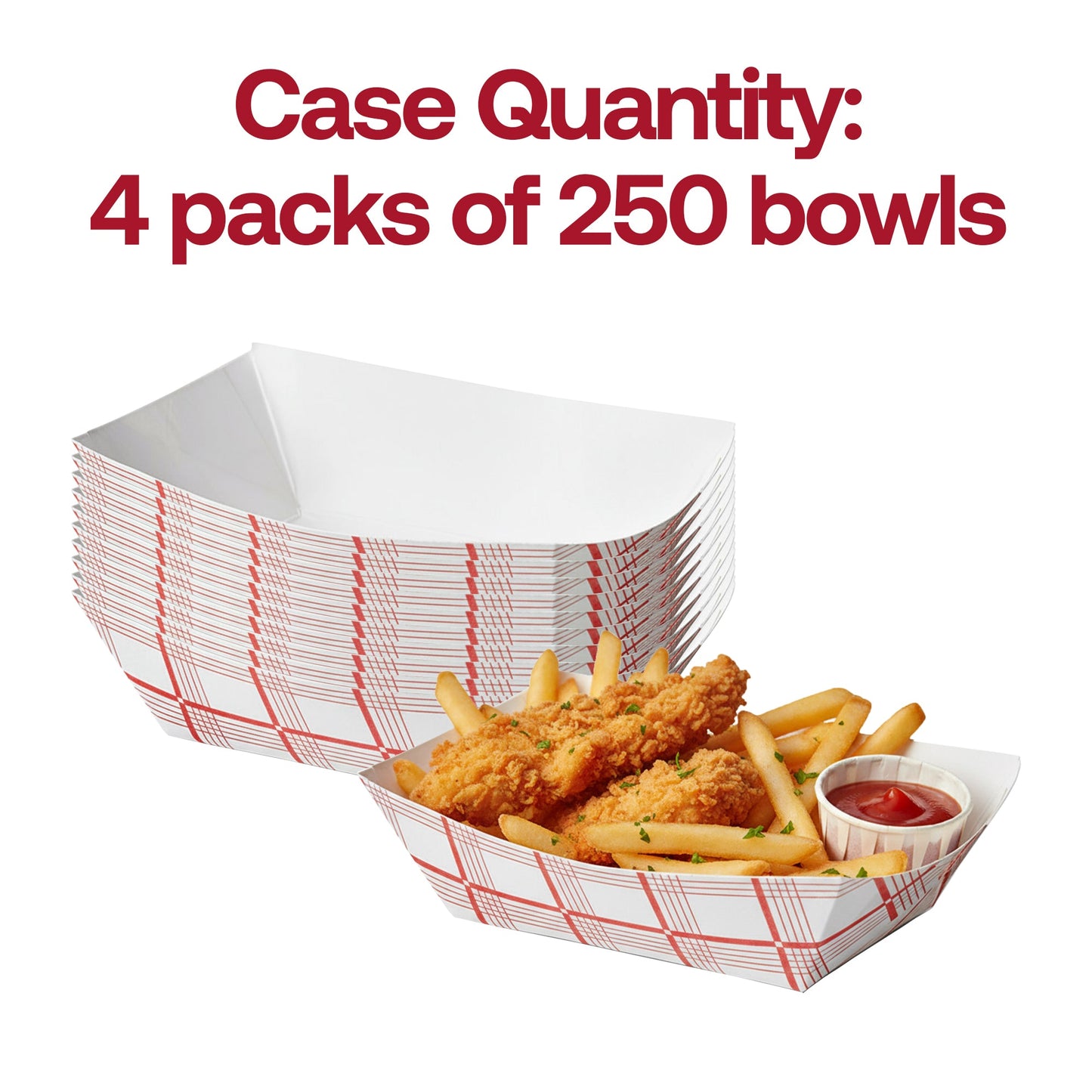 4 oz Red Plaid Paper Food Trays