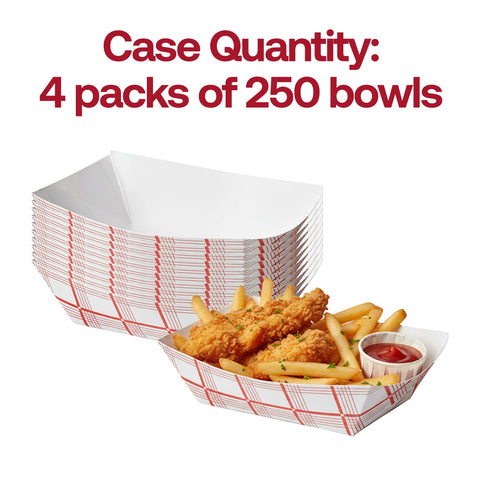 4 oz Red Plaid Paper Food Trays