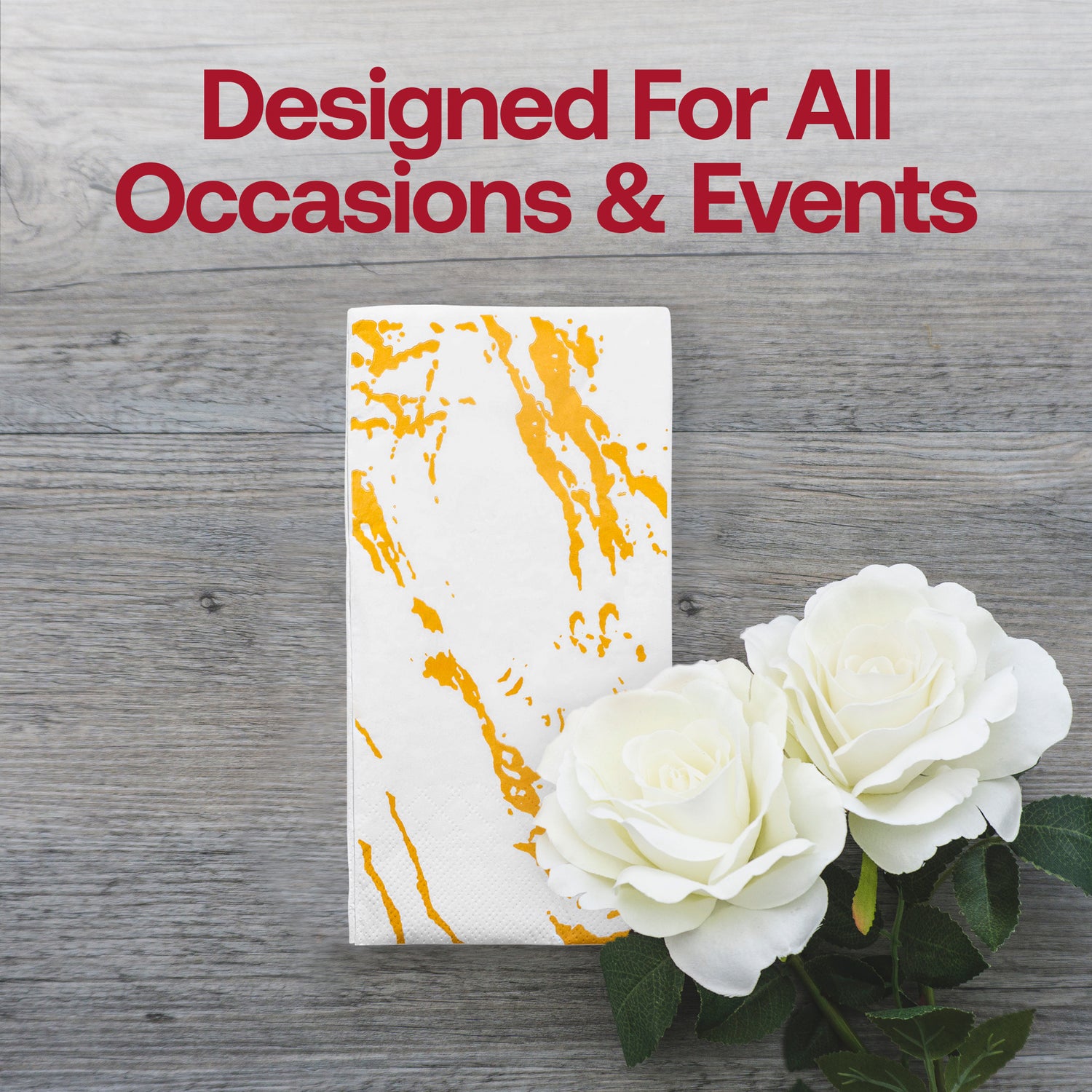 White with Gold Marble Paper Dinner Napkins Lifestyle | The Kaya Collection