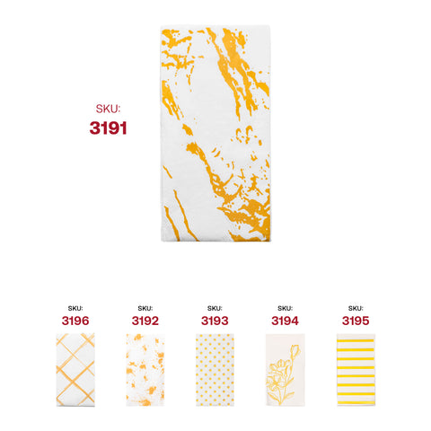 White with Gold Marble Paper Dinner Napkins SKU | The Kaya Collection