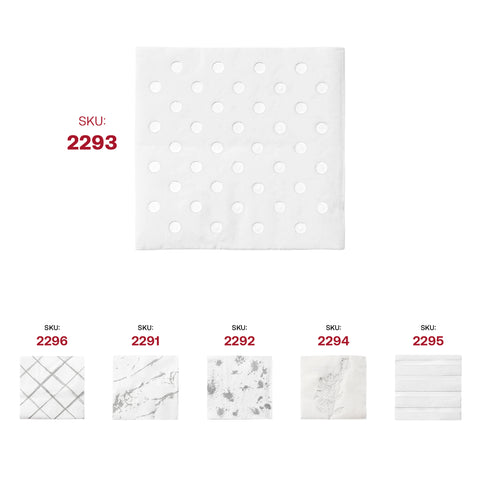 White with Silver Dots Paper Beverage/Cocktail Napkins SKU | The Kaya Collection