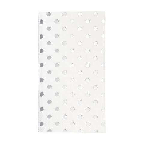 White with Silver Dots Paper Dinner Napkins Main | The Kaya Collection