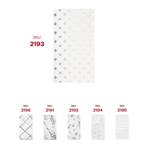 White with Silver Dots Paper Dinner Napkins SKU | The Kaya Collection