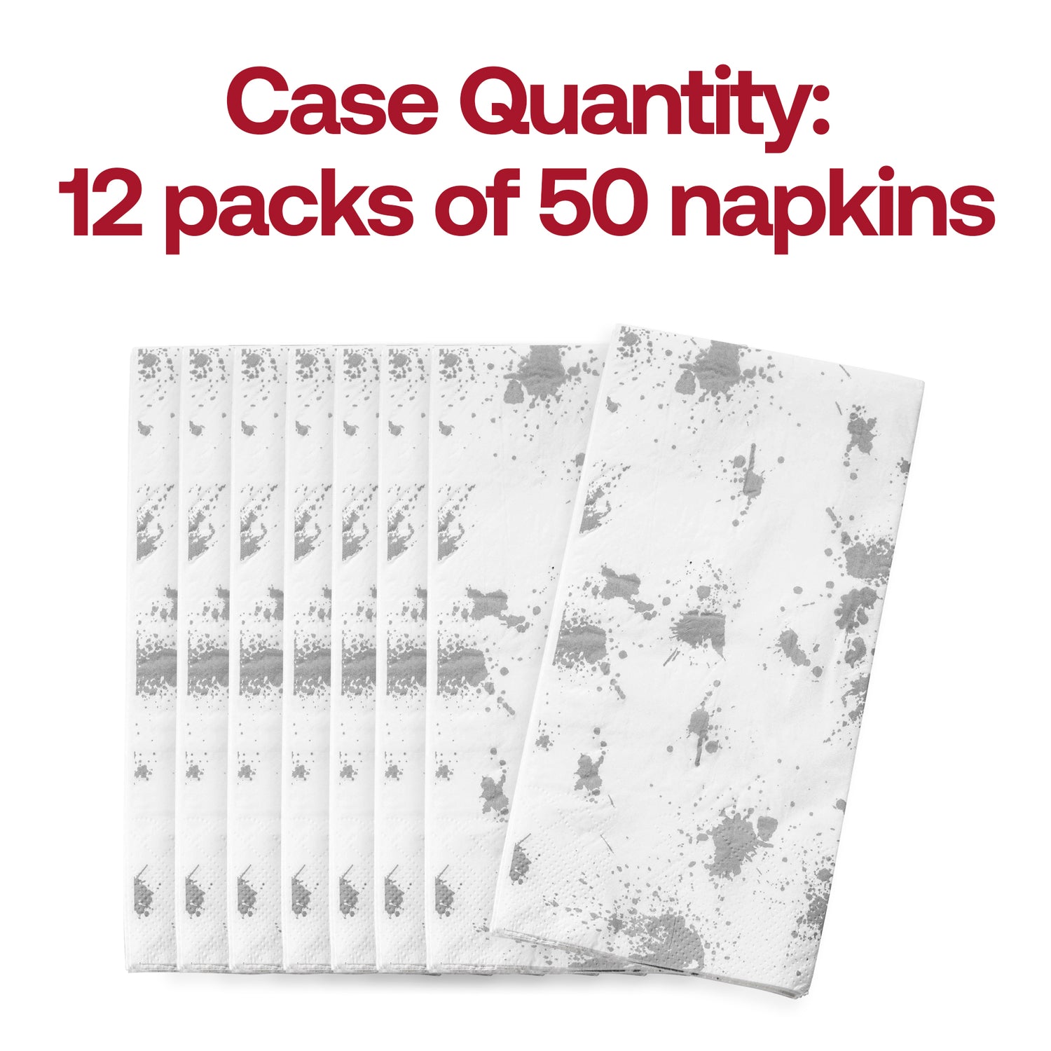 White with Silver Paint Splatter Paper Dinner Napkins Quantity | The Kaya Collection