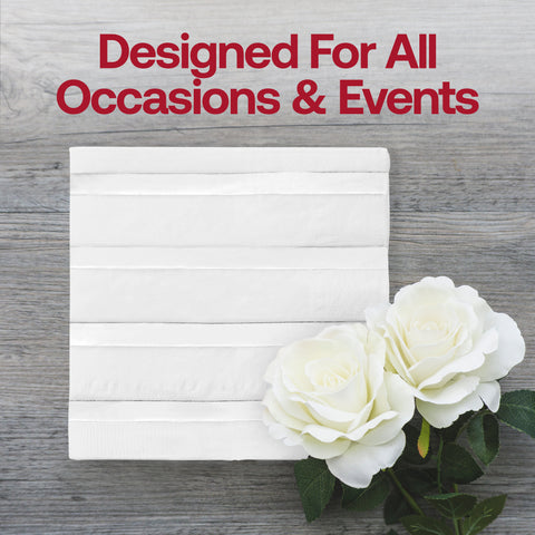White with Silver Stripes Paper Beverage/Cocktail Napkins Lifestyle | The Kaya Collection