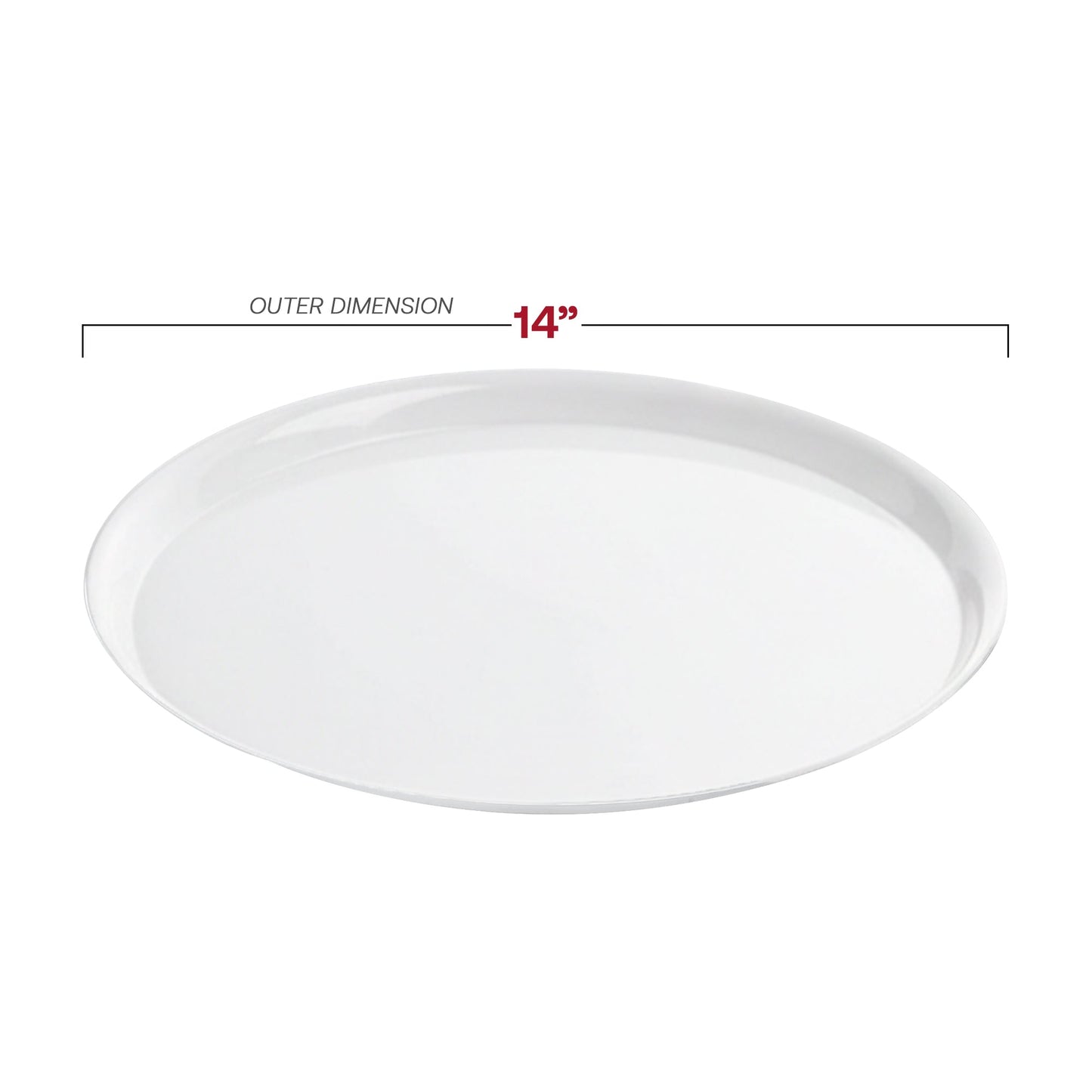 14" White Round Plastic Trays