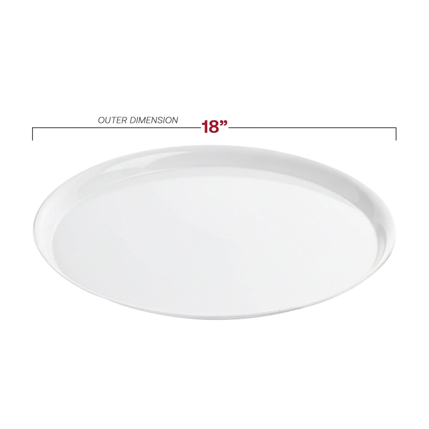 18" White Round Plastic Trays