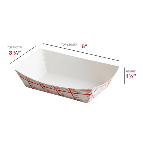 6 oz Red Plaid Paper Food Trays