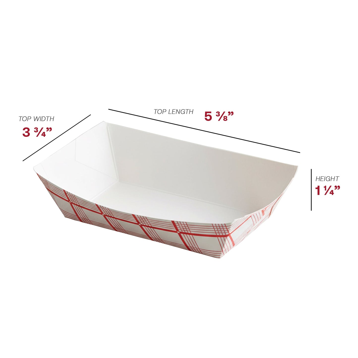 8 oz Red Plaid Paper Food Trays