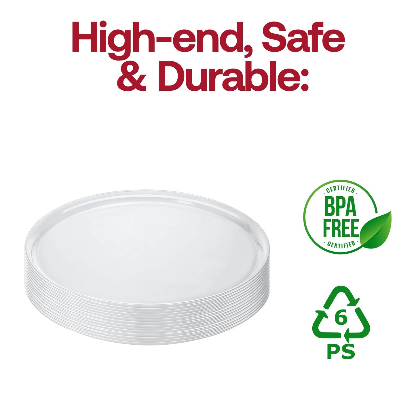14" Clear Round Plastic Trays