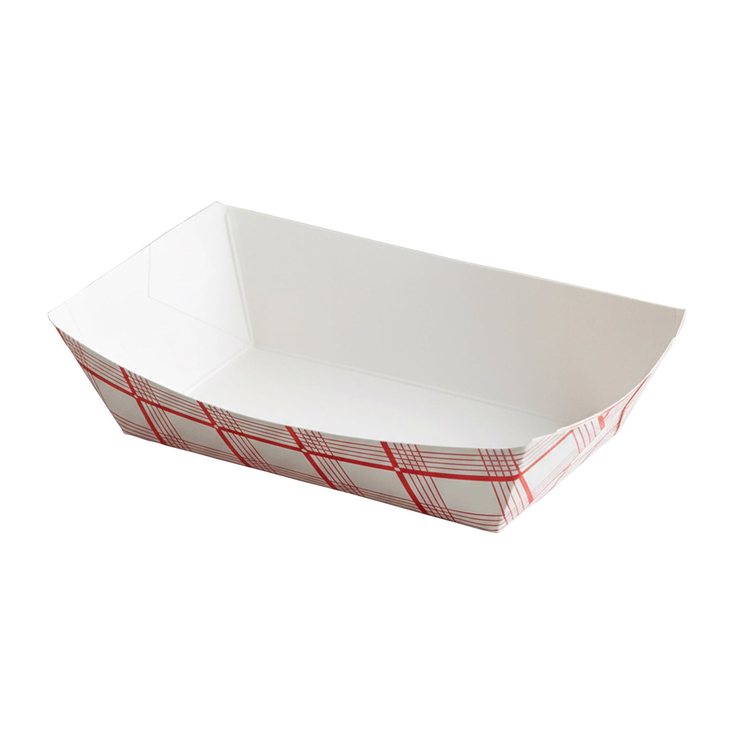 8 oz Red Plaid Paper Food Trays
