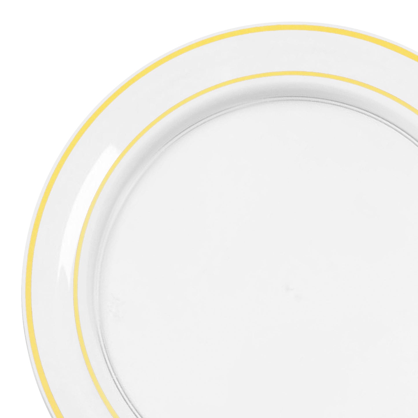 Clear with Gold Edge Rim Plastic Appetizer/Salad Plates (7.5")