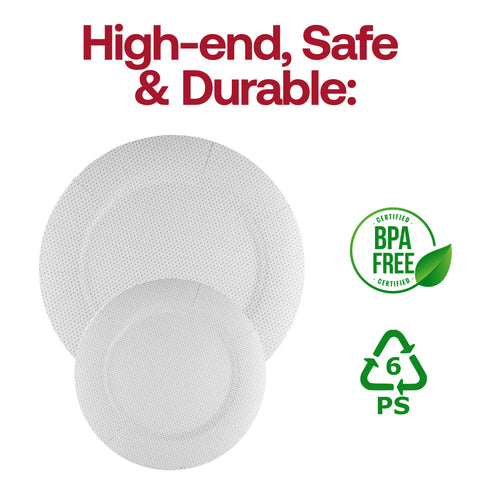 Glitz White Round Paper Charger Plates (13