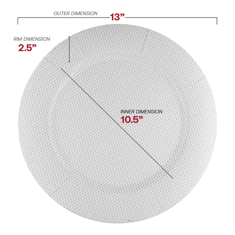 Glitz White Round Paper Charger Plates (13