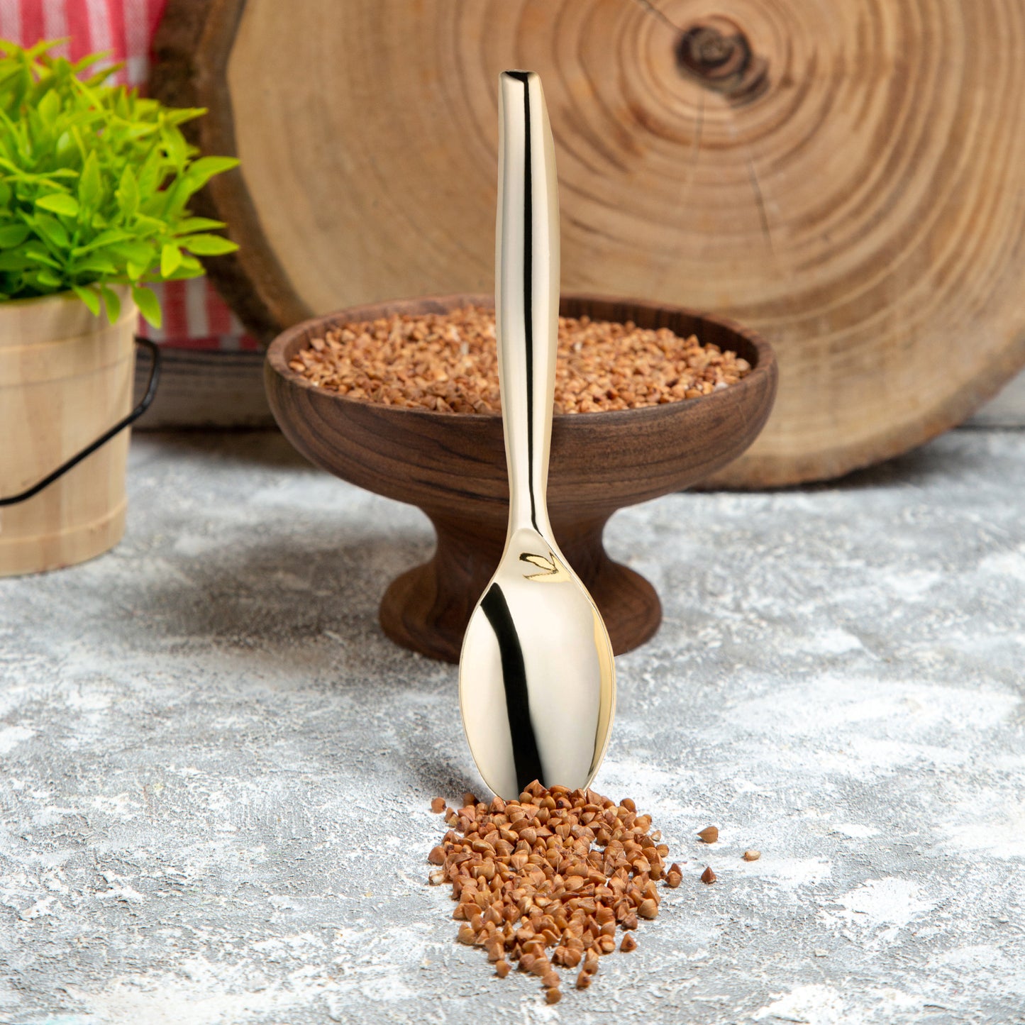 Gold Plastic Disposable Serving Spoons