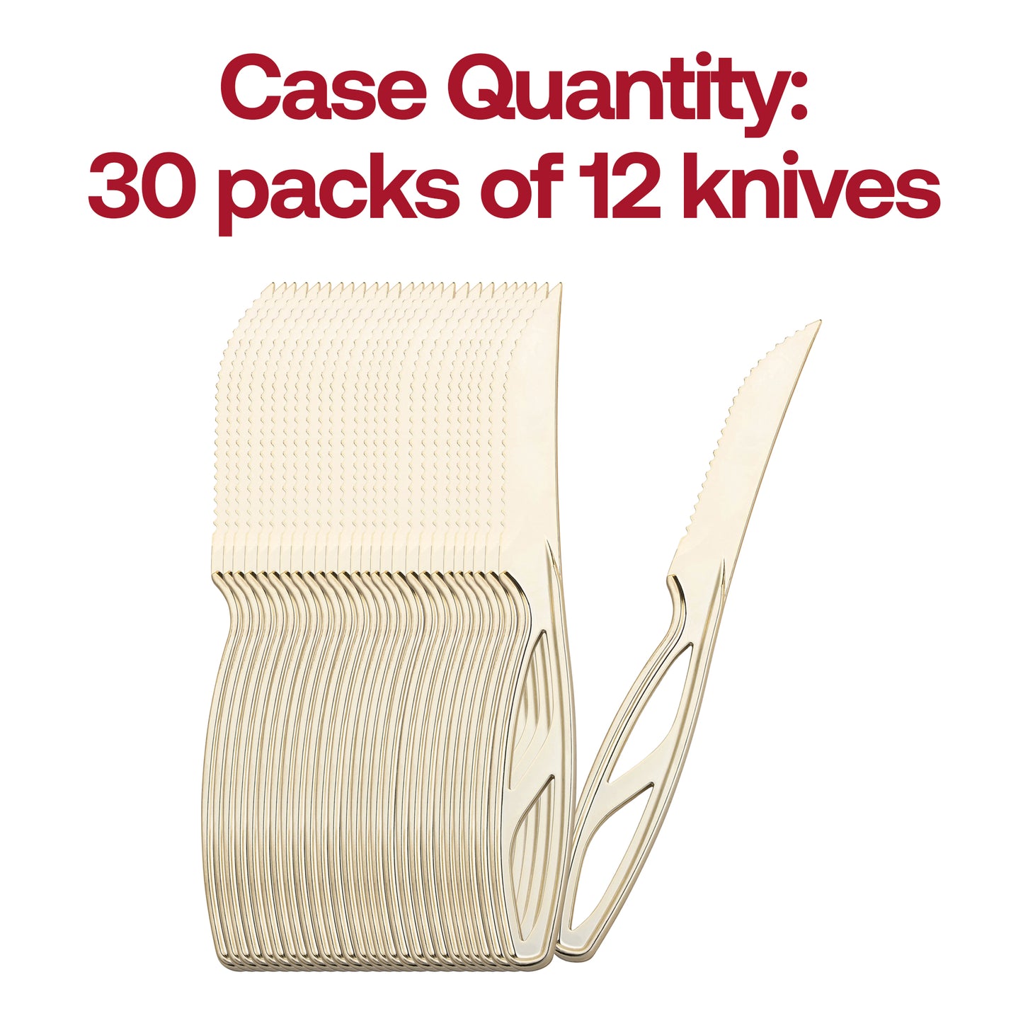 Gold Plastic Disposable Steak Knives