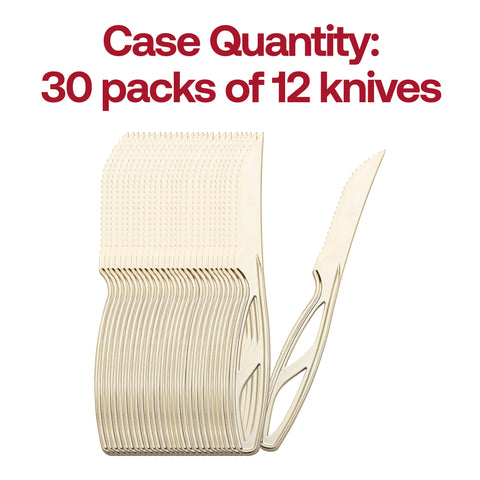 Gold Plastic Disposable Steak Knives