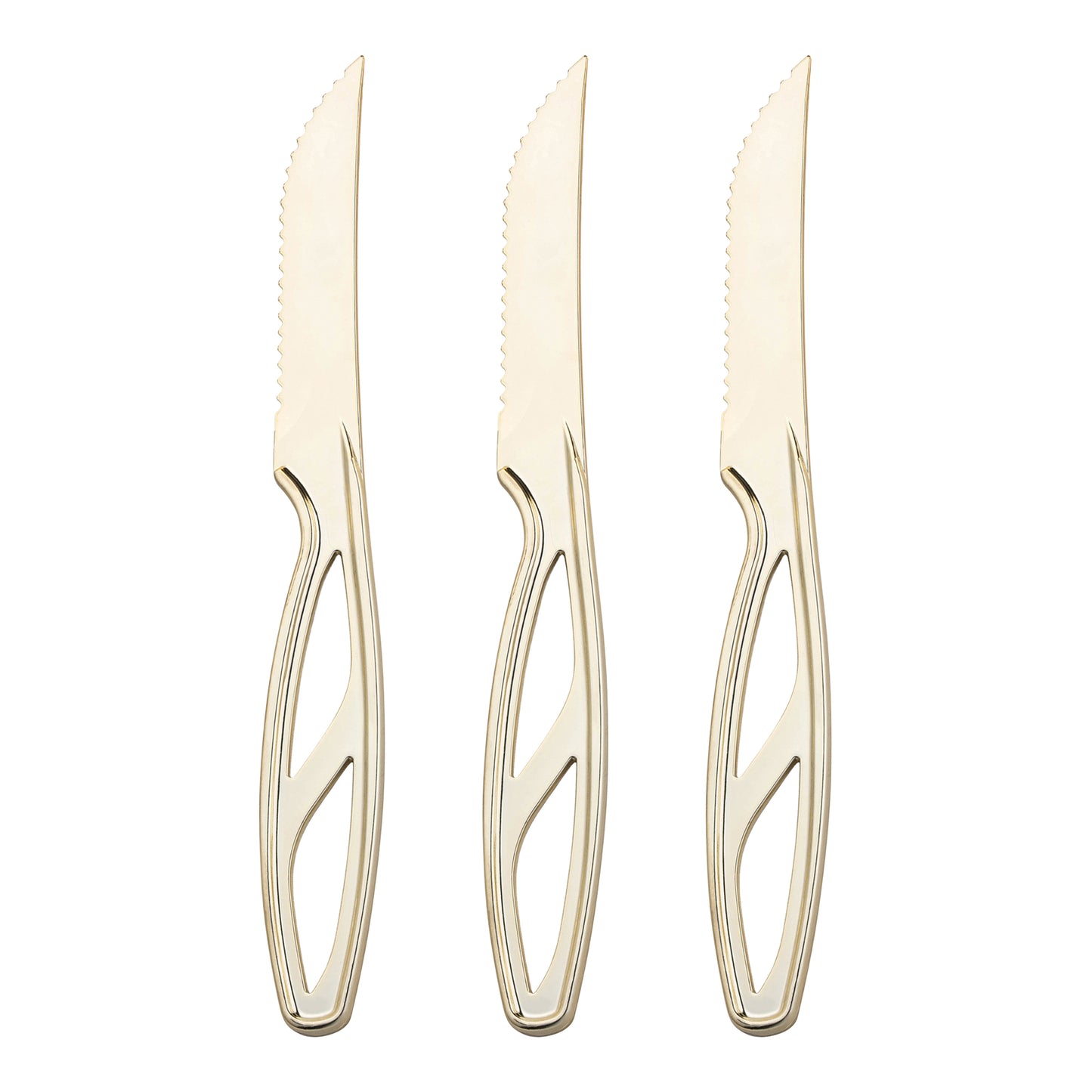 Gold Plastic Disposable Steak Knives