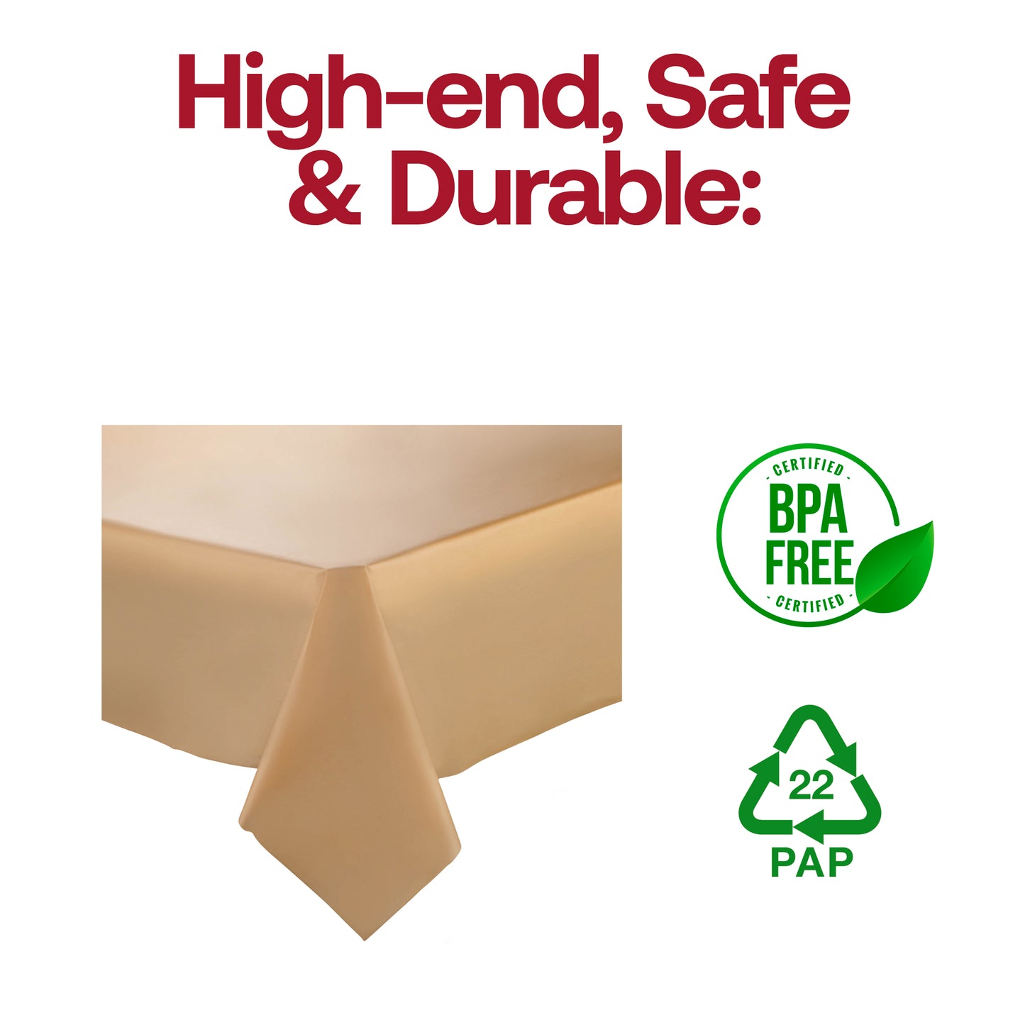 Gold Rectangular Plastic Tablecloths (54" x 108")