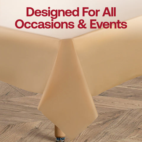 Gold Rectangular Plastic Tablecloths (54