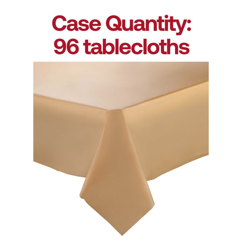 Gold Rectangular Plastic Tablecloths (54