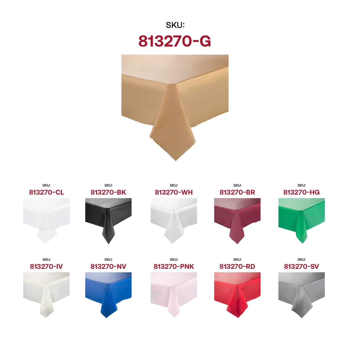 Gold Rectangular Plastic Tablecloths (54" x 108")