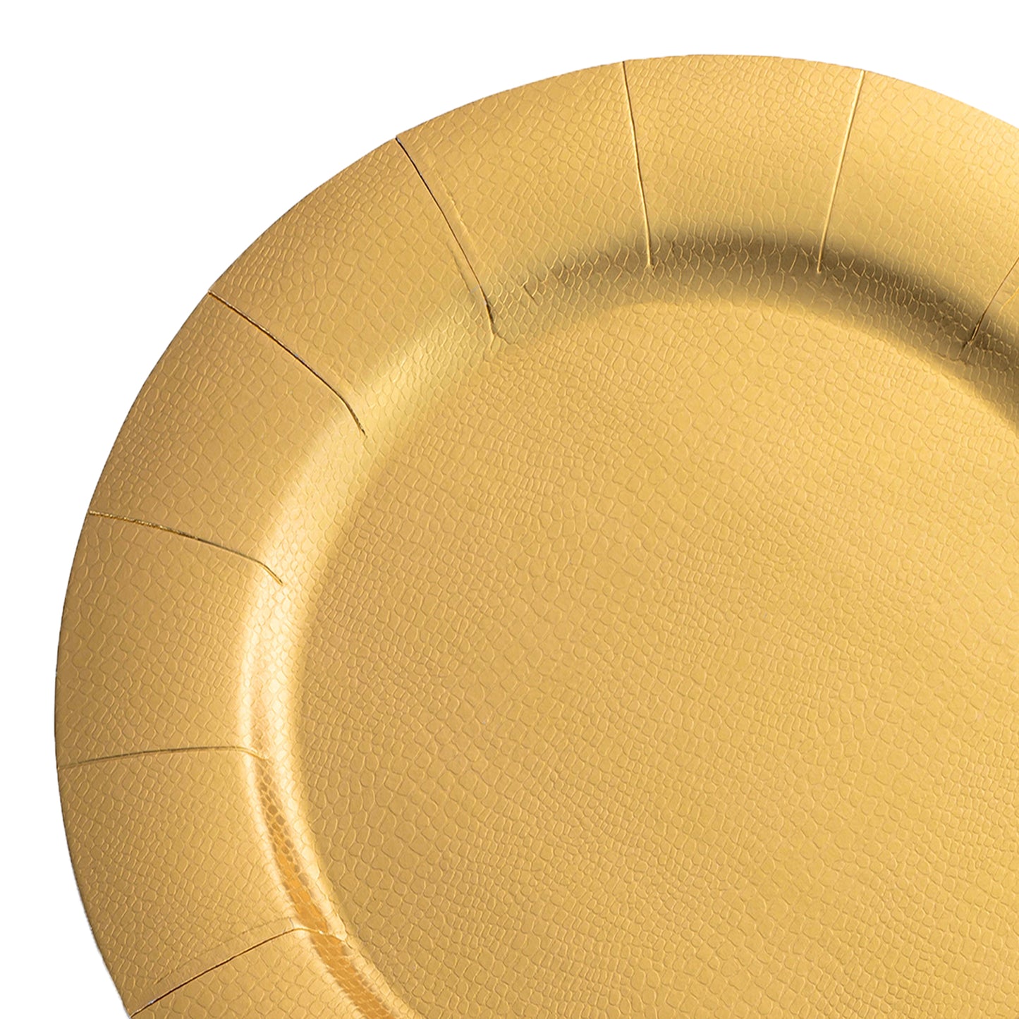 Gold Round Paper Disposable Charger Plates (13")