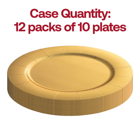 Gold Round Paper Disposable Charger Plates (13