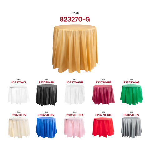 Gold Round Plastic Tablecloths (84