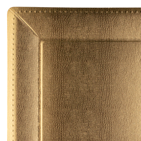 Gold Square Edge Beaded Paper Disposable Charger Plates (13