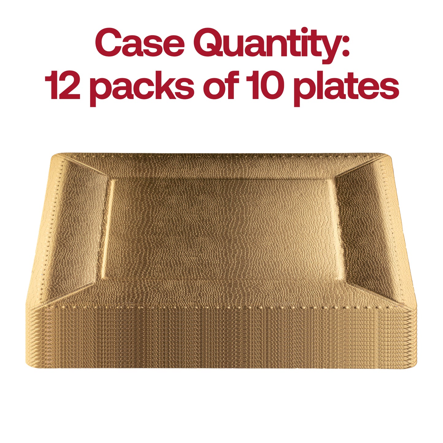Gold Square Edge Beaded Paper Disposable Charger Plates (13")