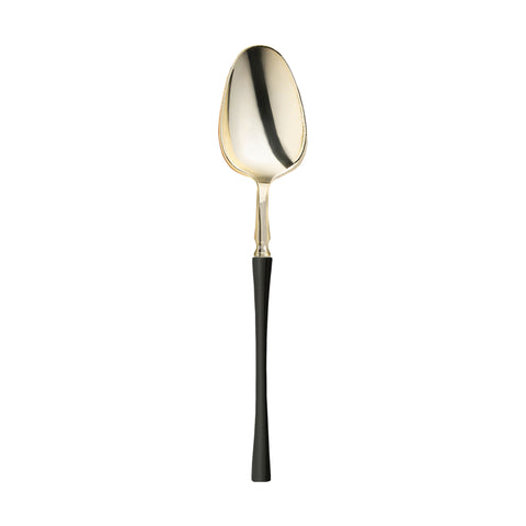 Shiny Gold with Black Handle Moderno Disposable Plastic Dinner Spoons
