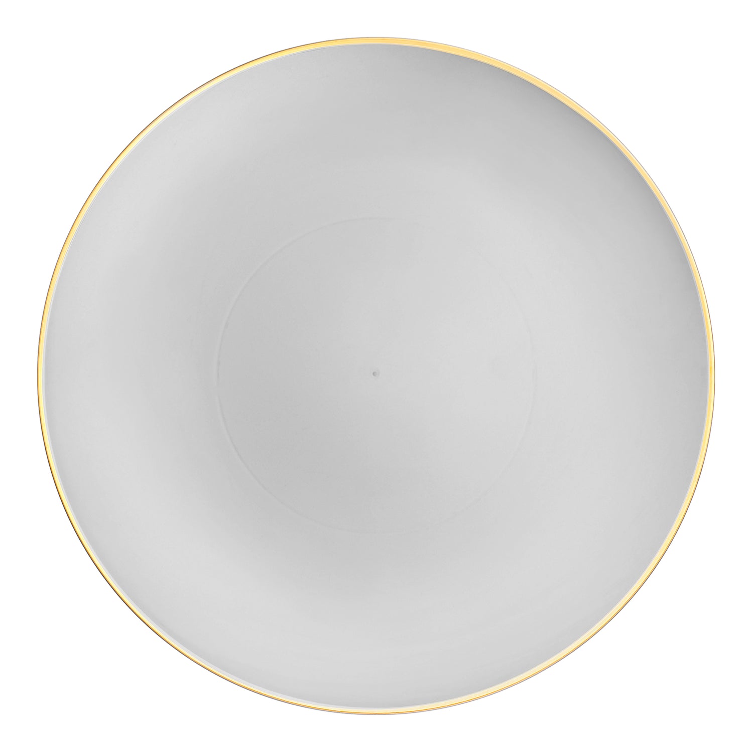 Gray with Gold Organic Round Disposable Plastic Dinner Plates (10.25") | The Kaya Collection