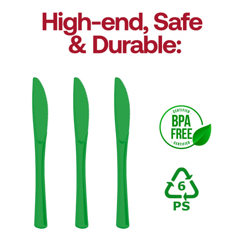 Green Disposable Plastic Party Knives