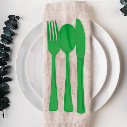 Green Disposable Plastic Party Knives