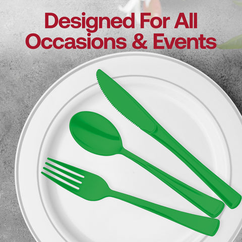 Green Disposable Plastic Party Knives