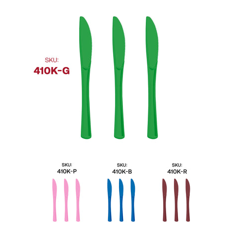 Green Disposable Plastic Party Knives