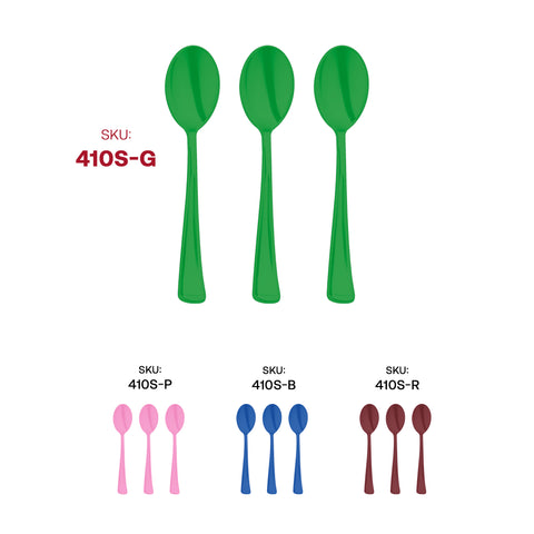 Green Disposable Plastic Party Spoons