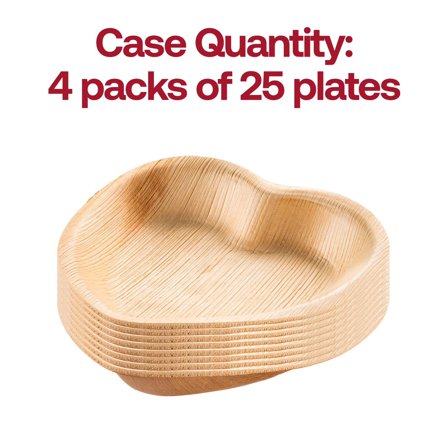Heart Natural Palm Leaf Eco-Friendly Disposable Salad Plates (6")