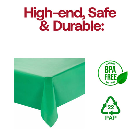 Hunter Green Rectangular Plastic Tablecloths (54