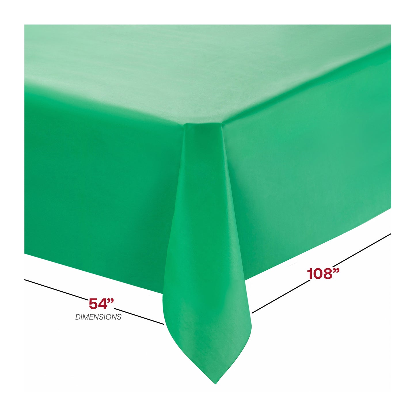 Hunter Green Rectangular Plastic Tablecloths (54" x 108")