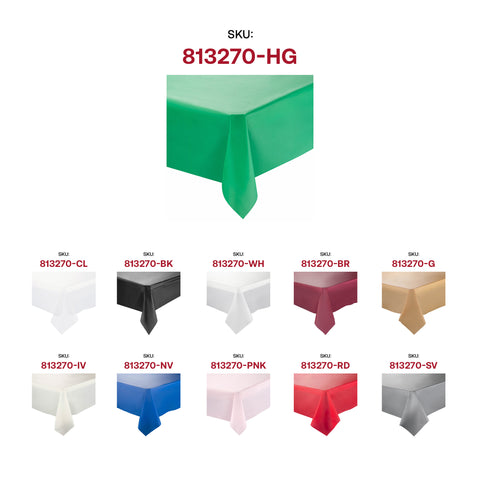Hunter Green Rectangular Plastic Tablecloths (54