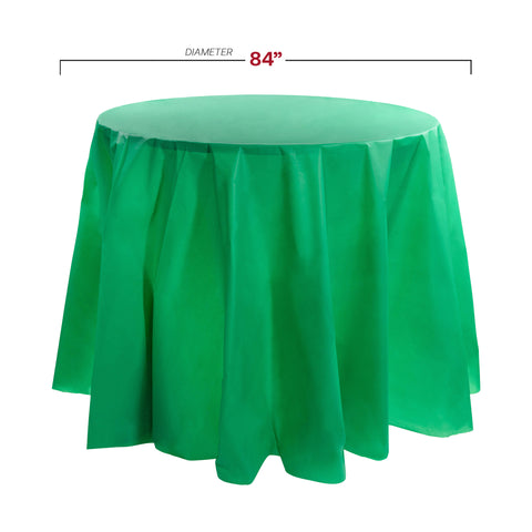 Hunter Green Round Plastic Tablecloths (84